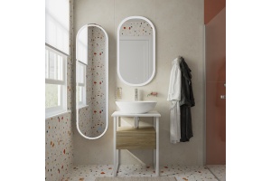 Мебель для ванной DIWO Элиста 60 светлое дерево с раковиной Moduo 55 Leaf