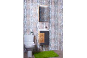 Тумба с раковиной Бриклаер Фостер 40 дуб золотой, антрацит - 2