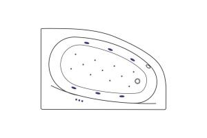 Акриловая ванна Excellent Kameleon 170x110 белая золото правая с гидромассажем - 2