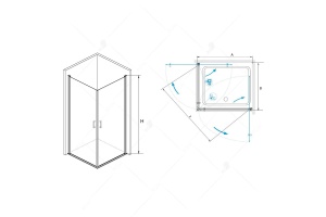 Душевой уголок RGW Leipzig LE-30 80x80x195 профиль хром - 2