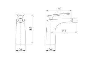 Смеситель для биде Rav Slezak Tigris черный матовый - хром - 2