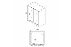 Душевая дверь RGW Passage PA-016B 120х195 профиль черный стекло прозрачное - 3