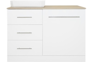 Тумба под раковину Misty Респект 120 L под стиральную машину белый