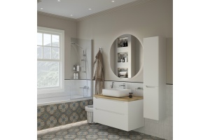 Мебель для ванной STWORKI Берген 100 белая со светлой столешницей, раковина Soul 1 - 3