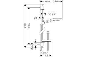 Душевой гарнитур 27654000 HG Raindance Select S 120 3iet PowderRain Unica Puro душевой гарнитур 65 см - 2