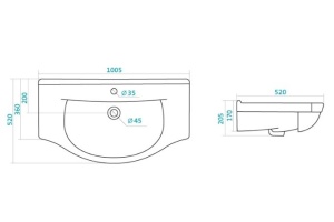 Мебельная раковина Санта Стандарт 100.5 см (Эльбрус100) - 3