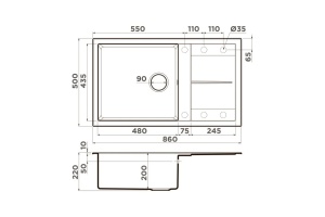 Мойка кухонная Omoikiri Sumi Tetogranit/leningrad grey (4993564) - 2