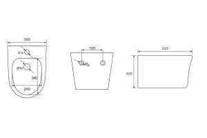 Биде подвесное AQUATEK НИКА 525*360*320, AQ1009-00 - 2
