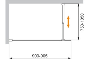Шторка на ванну Cezares Liberta V-1-90/155-C-Cr - 3
