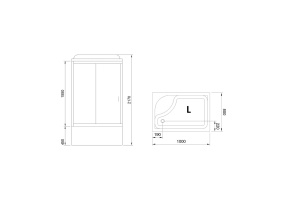 Душевая кабина Royal Bath 100x80 L стекло прозрачное задняя стенка черная  - 3