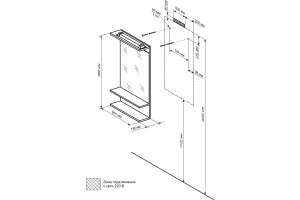 Зеркало Бриклаер Чили 90 светлая лиственница С, с подсветкой - 3