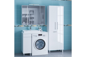 Тумба под раковину над стиральной машиной Санта Марс 29 белый - 3