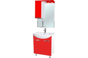 Зеркало-шкаф Bellezza Альфа 55 L красный - 2
