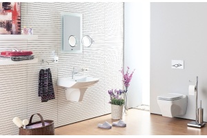 Кнопка смыва Creavit Ufo, бело-черная - 2