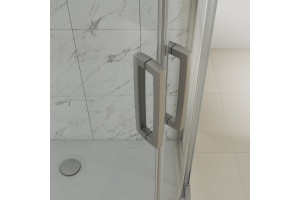 Душевая дверь в нишу STWORKI Стокгольм 90 см профиль хром матовый, стекло матовое, раздвижная - 3