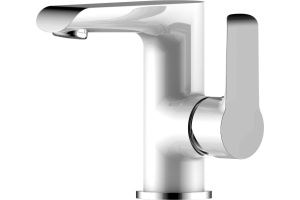 Смеситель для раковины Rossinka  белый, хром (W35-11)