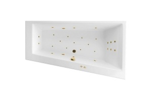 Акриловая ванна Excellent Sfera 170х100 правая белая золото с гидромассажем