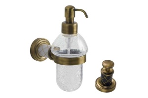 Дозатор для жидкого мыла настенный Boheme Murano бронза с черным