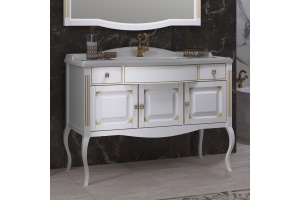 Тумба с раковиной Opadiris Лаура 120 белая с патиной