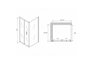 Душевой уголок Abber Sonnenstrand 100х75 хром стекло прозрачное - 3
