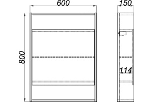 Зеркало-шкаф Aqwella City 60 дуб канадский - 3