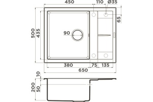 Мойка кухонная Omoikiri Sumi 65 черная - 3