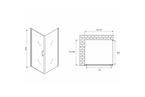 Душевой уголок Abber Sonnenstrand 80х75 хром стекло прозрачное - 2