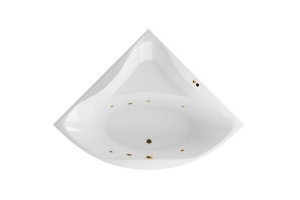 Ванна акриловая Excellent Glamour Soft 150х150 с гидромассажем белый - золото