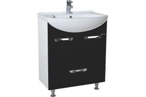 Мебель для ванной Bellezza Альфа 55 черная с нижним ящиком - 2