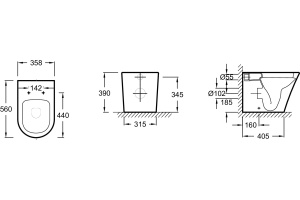 Унитаз приставной Jacob Delafon Rodin с крышкой, белый (EDAA102-00) - 3