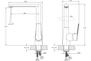 Смеситель для кухонной мойки RUSH Balearic (BA3935-23) - 2