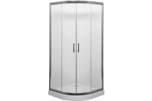 NAA2142 Душевая шторка Alfa (1000х1000х2000) стекло прозрачное хром, R550 (185040)