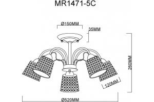 Люстра на штанге MyFar Luiza MR1471-5C - 3