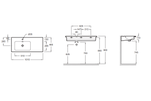Раковина Jacob Delafon Vox EXAC112 R, 100 см - 2