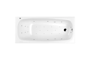 Акриловая ванна Whitecross Layla Slim 180х80 белая хром с гидромассажем