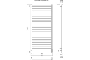 Электрический полотенцесушитель Terminus Сицилия П15 500x1300 Хром - 3
