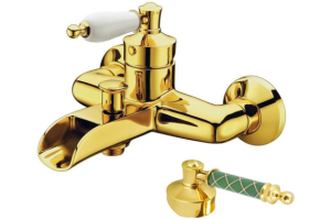 Смеситель для ванны Boheme Vogue золото с зеленым