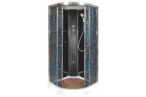 Душевая кабина DETO BM1510GMBLACK с средним поддоном