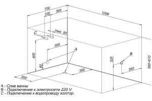 Акриловая ванна Aquanet West 130x70 - 2
