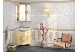 Зеркало-шкаф Misty Olimpia Lux 60 угловой R бежевая патина - 2