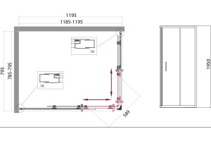 Душевой уголок BelBagno Uno-195 AH 2 120/80 C Cr - 2