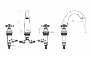 Смеситель для раковины Boheme Royal Cristal золото - 3