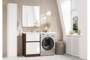 Комплект мебели Aquaton Лондри 60 темное дерево-белый