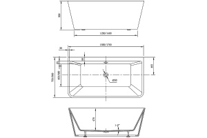 Акриловая ванна Vincea 170х80 белая - 3