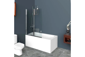 Шторка на ванну BelBagno Uno 110х150 профиль хром стекло прозрачное - 2