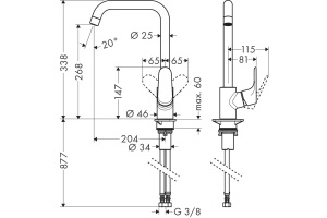 31820670 HG Focus Е2 смеситель для кухни - 2