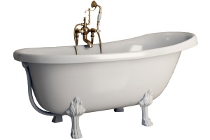 Ванна из искусственного камня Фэма Салерно белая, белые ножки - 3