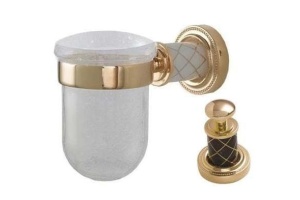 Стакан для зубных щеток Boheme Murano золото с коричневым