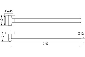 Полотенцесушитель регулируемый, латунь, Edifice, IDDIS, EDISBR0i49 - 2