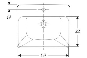 500.681.01.1 Geberit VariForm Раковина полувстраиваемая в столешницу квадратной формы, 55х45 см, с отв. под смеситель, с отв. перелива - 3